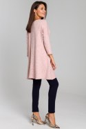 Tunika swetrowa o luźnym kroju różowa s151
