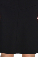 Elegancka spódnica rozkloszowana z przeszyciami midi czarna S085