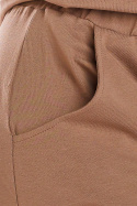 Letnia spódnica maxi z kieszeniami wiązana w pasie beżowa M211