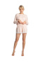 Szorty damskie od piżamy z koronkowym brzegiem brzoskwiniowe LA042