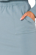 Sportowa spódnica ołówkowa z gumą w pasie dresowa dzianina agawa me728