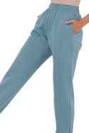 Spodnie damskie dresowe joggery z przeszyciami kieszenie agawa me760