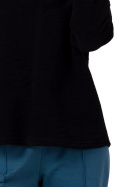 Bluza damska prosta dzianinowa z wysokim kołnierzem czarna B268