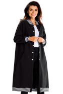 Bluza damska długa dresowa rozpinana z kieszeniami bawełniana czarna A612