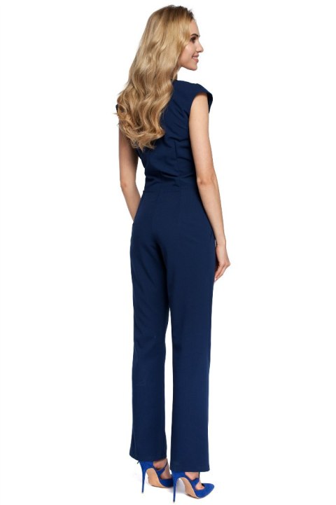 Kombinezon z dekoltem typu halter granatowy me305 Kombinezon z dekoltem typu halter granatowy me305