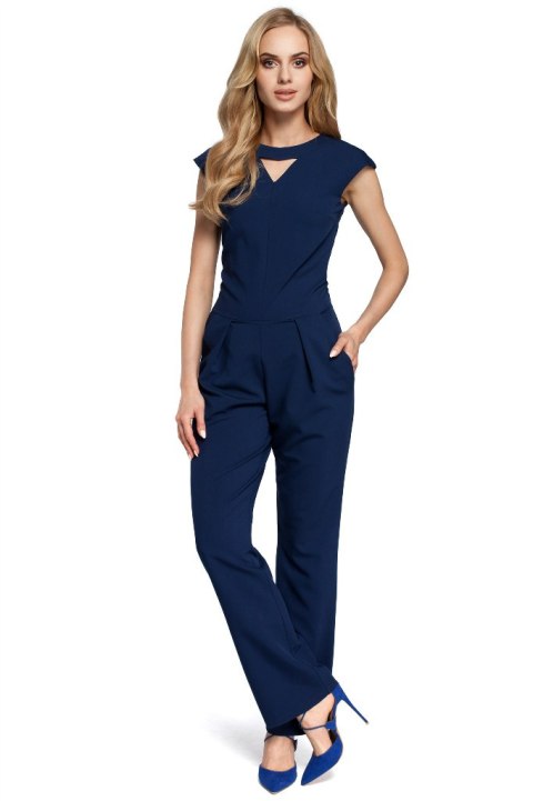 Kombinezon z dekoltem typu halter granatowy me305 Kombinezon z dekoltem typu halter granatowy me305