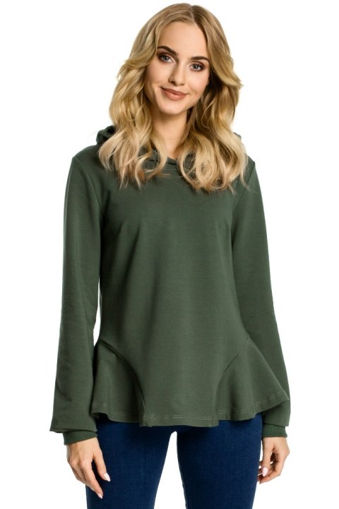 Bluza damska z kapturem zielona me345 Bluza damska z kapturem zielona me345
