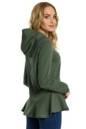 Bluza damska z kapturem zielona me345