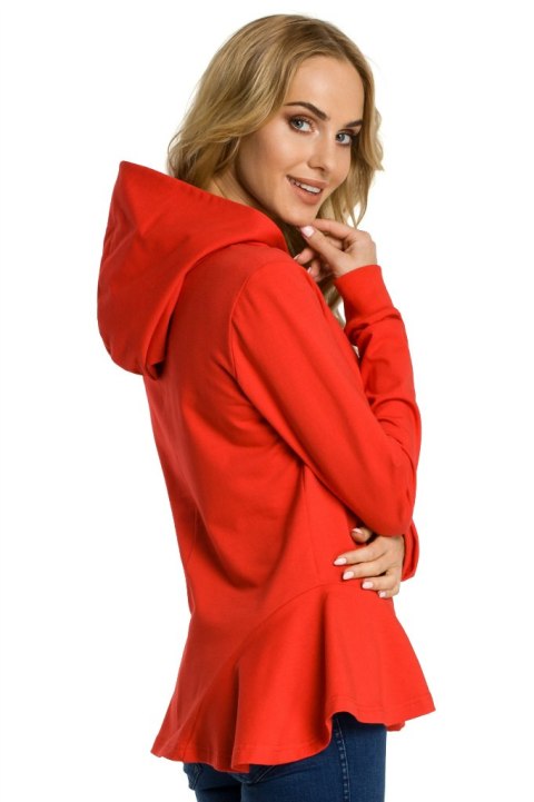 Bluza damska z kapturem czerwona me345 Bluza damska z kapturem czerwona me345