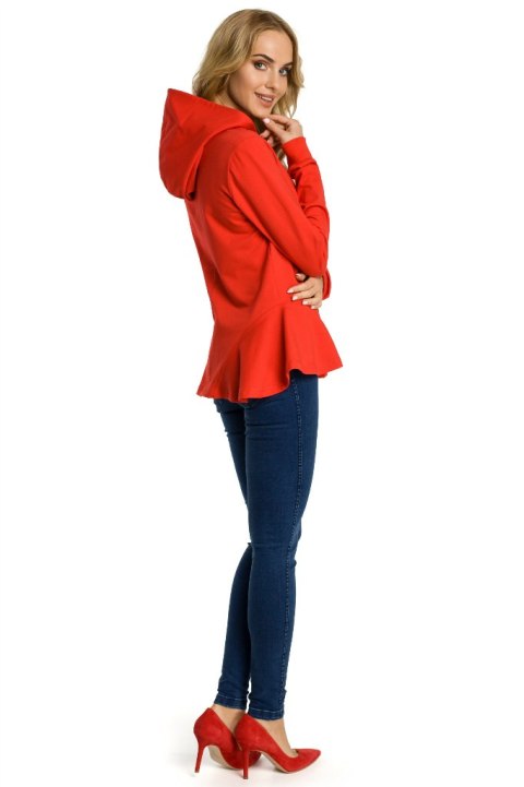 Bluza damska z kapturem czerwona me345 Bluza damska z kapturem czerwona me345