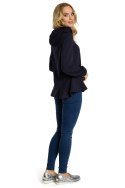 Bluza damska z kapturem granatowa me345