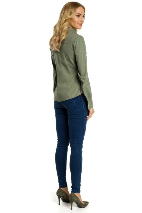 Koszula damska zapinana na guziki khaki me340 Koszula damska zapinana na guziki khaki me340