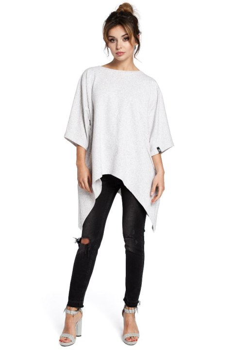 Bluza damska asymetryczna z kieszeniami krótki rękaw stracciatella B034 Bluza damska asymetryczna z kieszeniami krótki rękaw stracciatella B034