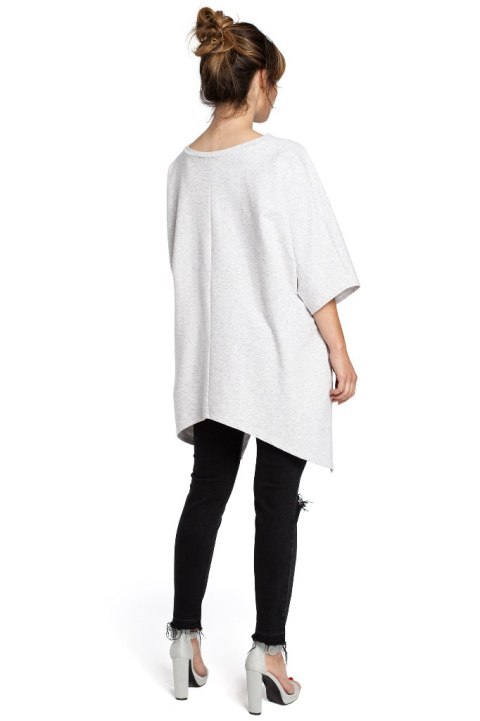 Bluza damska asymetryczna z kieszeniami krótki rękaw stracciatella B034 Bluza damska asymetryczna z kieszeniami krótki rękaw stracciatella B034