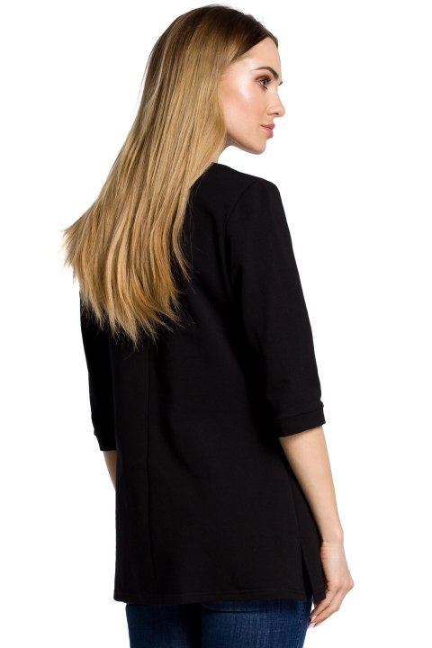 Bluza damska z zamkiem o fasonie litery A czarna me356 Bluza damska z zamkiem o fasonie litery A czarna me356