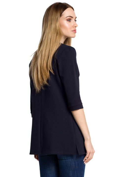 Bluza damska z zamkiem o fasonie litery A granatowa me356 Bluza damska z zamkiem o fasonie litery A granatowa me356