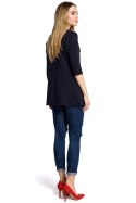 Bluza damska z zamkiem o fasonie litery A granatowa me356