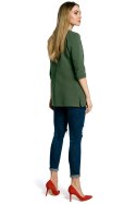 Bluza damska z zamkiem o fasonie litery A zielona me356