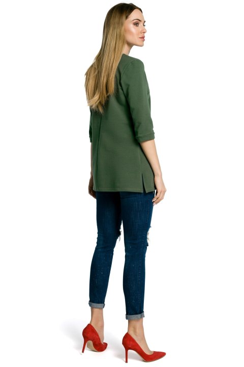 Bluza damska z zamkiem o fasonie litery A zielona me356 Bluza damska z zamkiem o fasonie litery A zielona me356