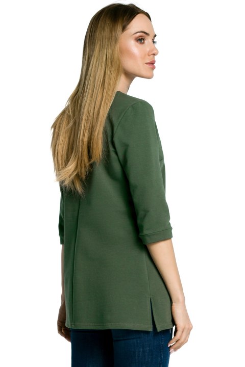 Bluza damska z zamkiem o fasonie litery A zielona me356 Bluza damska z zamkiem o fasonie litery A zielona me356