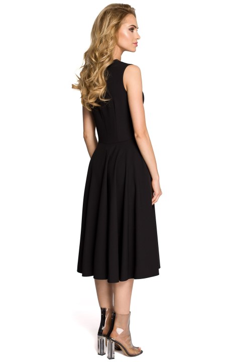 Sukienka elegancka z rozkloszowanym dołem czarna me271 Sukienka elegancka z rozkloszowanym dołem czarna me271