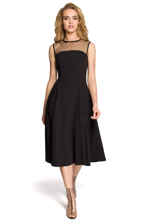 Sukienka elegancka z rozkloszowanym dołem czarna me271 Sukienka elegancka z rozkloszowanym dołem czarna me271