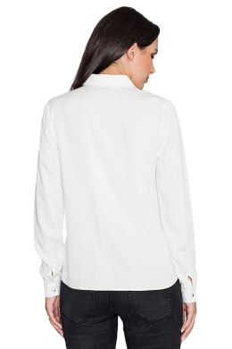 Klasyczna koszula damska z wiskozy z długim rękawem ecru M581