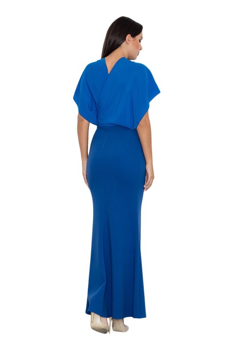 Sukienka maxi dopasowana do figury nieebieska M577 Sukienka maxi dopasowana do figury nieebieska M577