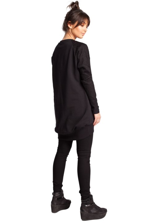 Bluza damska z koronką czarna b016 Bluza damska z koronką czarna b016