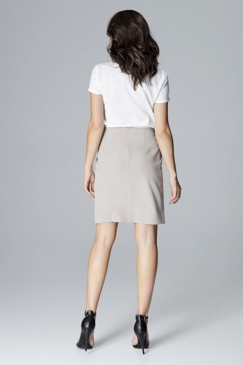 Elegancka spódnica mini kopertowa dopasowana gładka szara L003 Elegancka spódnica mini kopertowa dopasowana gładka szara L003