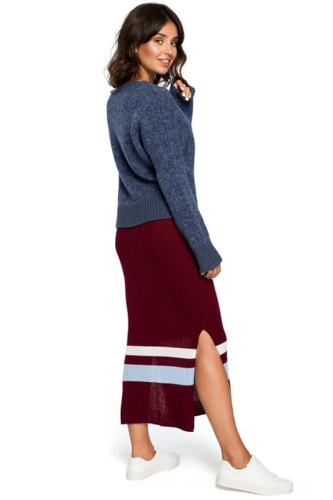 Sweter damski o kimonowych rękawach niebieski BK015 Sweter damski o kimonowych rękawach niebieski BK015