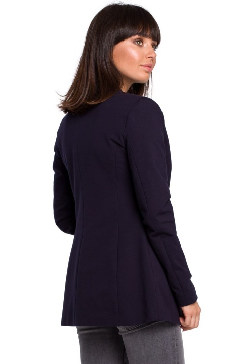Żakiet damski Plus Size dzianinowy bez zapięcia granatowy B103 Żakiet damski Plus Size dzianinowy bez zapięcia granatowy B103