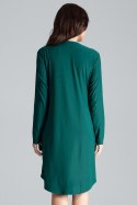 Sukienka koszulowa midi z wiązaniem zapinana na springi zielona L031