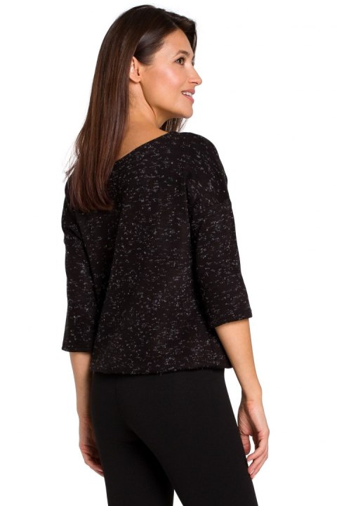 Sweter damski z głębokim dekoltem czarny S150 Sweter damski z głębokim dekoltem czarny S150