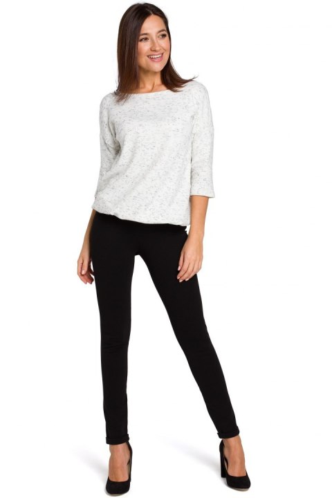 Sweter damski z głębokim dekoltem ecru S150 Sweter damski z głębokim dekoltem ecru S150