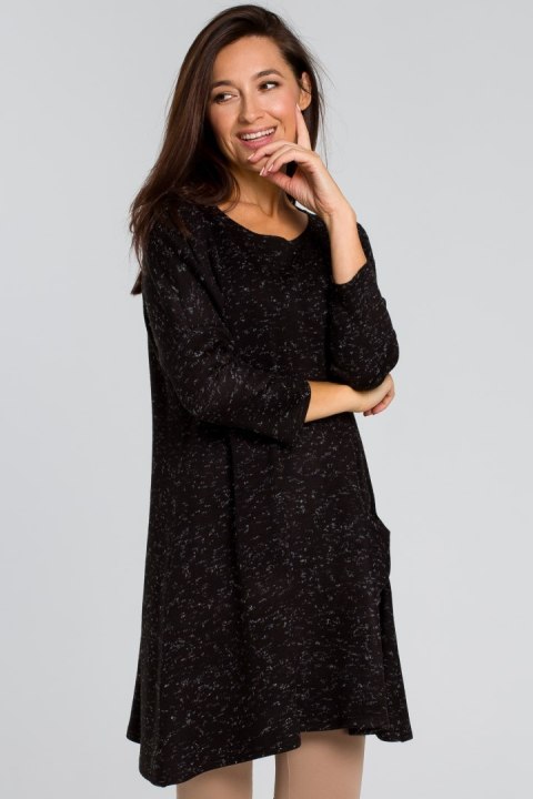Sweter damski z głębokim dekoltem czarna s151 Sweter damski z głębokim dekoltem czarna s151