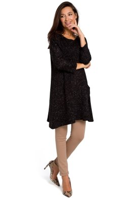 Sweter damski z głębokim dekoltem czarna s151