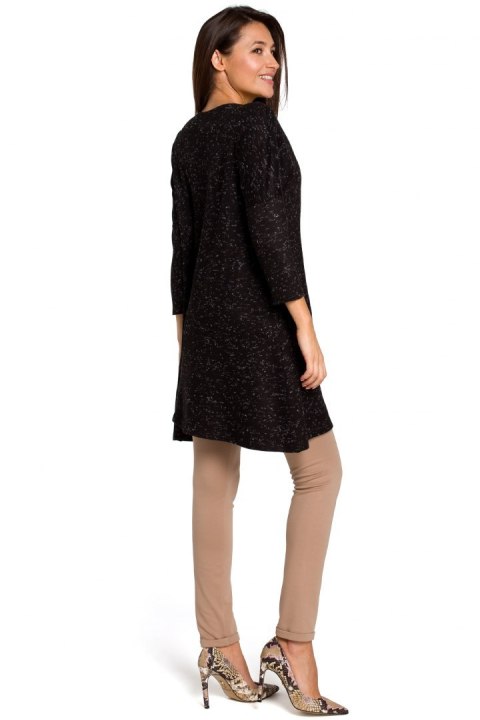Sweter damski z głębokim dekoltem czarna s151 Sweter damski z głębokim dekoltem czarna s151