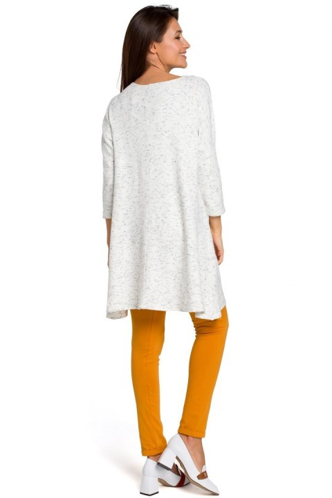 Sweter damski z głębokim dekoltem ecru s151 Sweter damski z głębokim dekoltem ecru s151