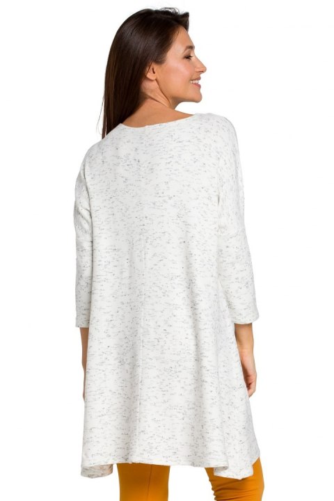 Sweter damski z głębokim dekoltem ecru s151 Sweter damski z głębokim dekoltem ecru s151