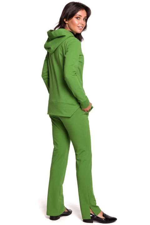 Bluza damska dresowa z kapturem z troczkami dzianina limonkowa B123 Bluza damska dresowa z kapturem z troczkami dzianina limonkowa B123