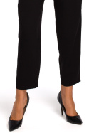 Eleganckie spodnie damskie z wysokim stanem nogawki7/8 czarne S187