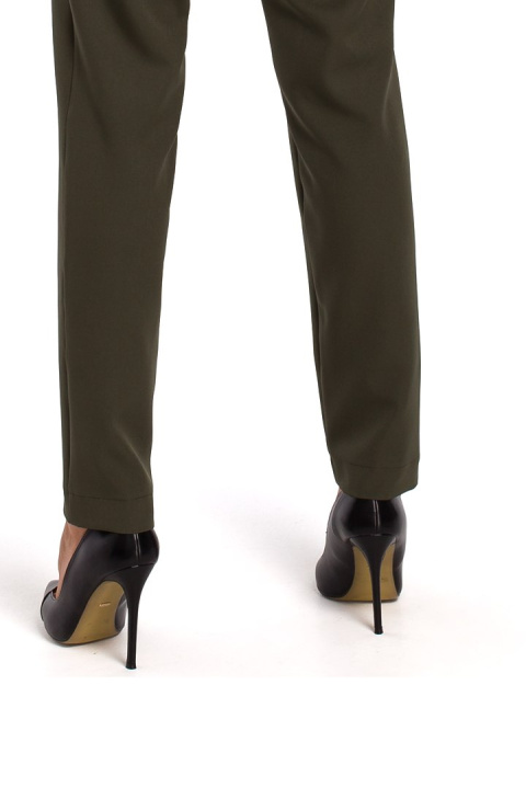 Elegancki kombinezon bez rękawów z tyłu dekolt z koronką khaki S191 Elegancki kombinezon bez rękawów z tyłu dekolt z koronką khaki S191