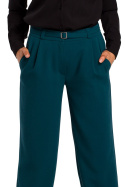 Eleganckie spodnie damskie z wysokim stanem nogawki7/8 zielone S187