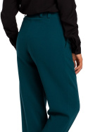Eleganckie spodnie damskie z wysokim stanem nogawki7/8 zielone S187