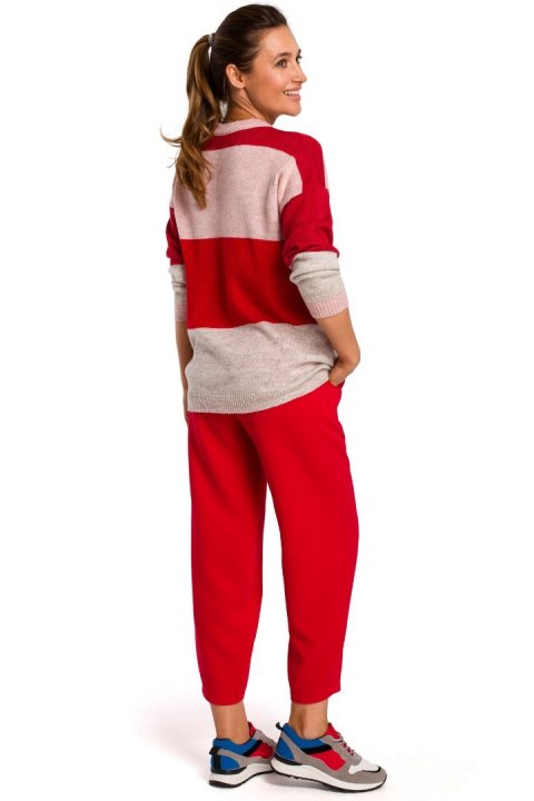 Sweter damski w pasy ze ściągaczem lekki wielokolorowy m2 S200 Sweter damski w pasy ze ściągaczem lekki wielokolorowy m2 S200