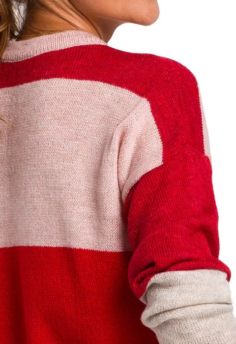 Sweter damski w pasy ze ściągaczem lekki wielokolorowy m2 S200 Sweter damski w pasy ze ściągaczem lekki wielokolorowy m2 S200