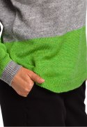 Sweter damski w pasy ze ściągaczem lekki wielokolorowy m3 S200