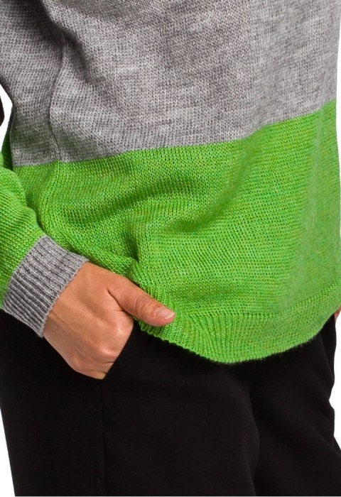 Sweter damski w pasy ze ściągaczem lekki wielokolorowy m3 S200 Sweter damski w pasy ze ściągaczem lekki wielokolorowy m3 S200