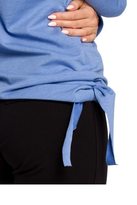 Bluza damska z sercem wiązana z boku niebieska me048 Bluza damska z sercem wiązana z boku niebieska me048